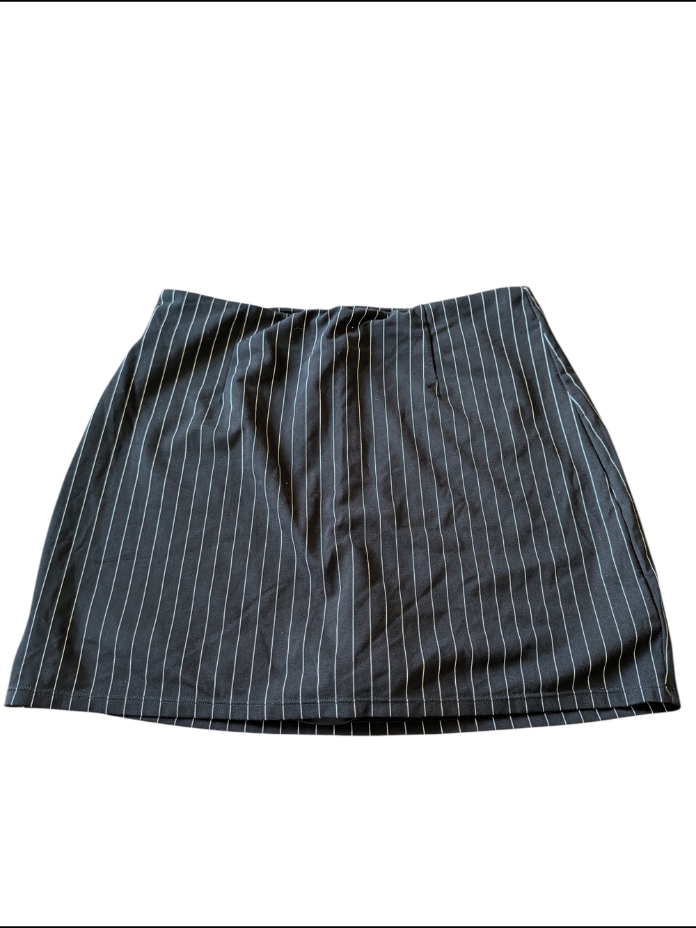 Women’s Black Pinstripe Mini Skirt - Classic Tailored Style